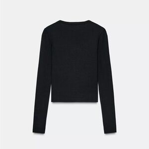 Zara Classic Black Long Sleeve Waist Length Top
